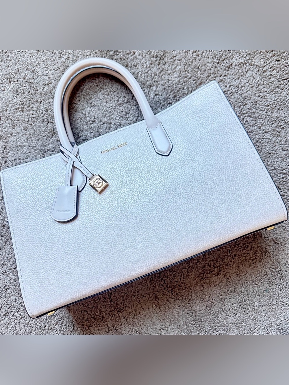 Michael Kors Pebbled Leather Tote in Pale Pink w Gold Hardware NEW NEVER USED